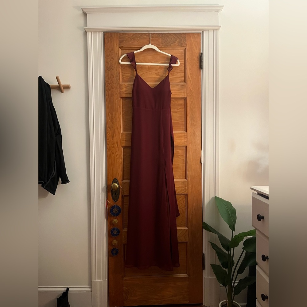 Birdy Grey Cabernet Red Doris Chiffon Dress